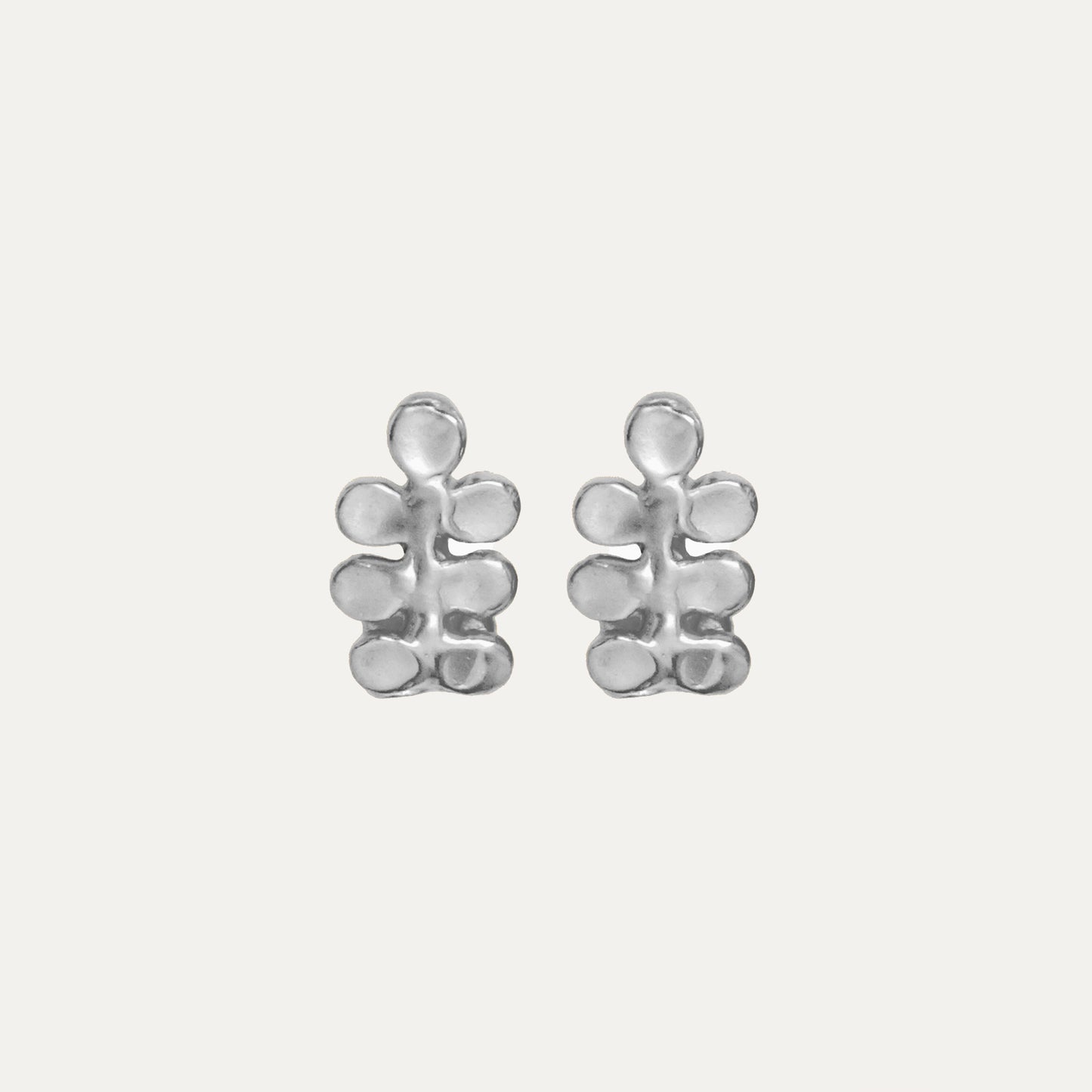 Mini Twin Idol Earrings, Silver